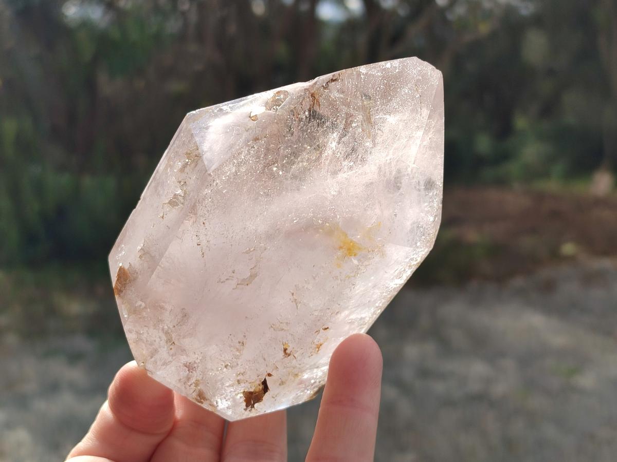 Polished Clear Window Quartz Display Crystals x 3 From Madagascar - Toprock Gemstones and Minerals 