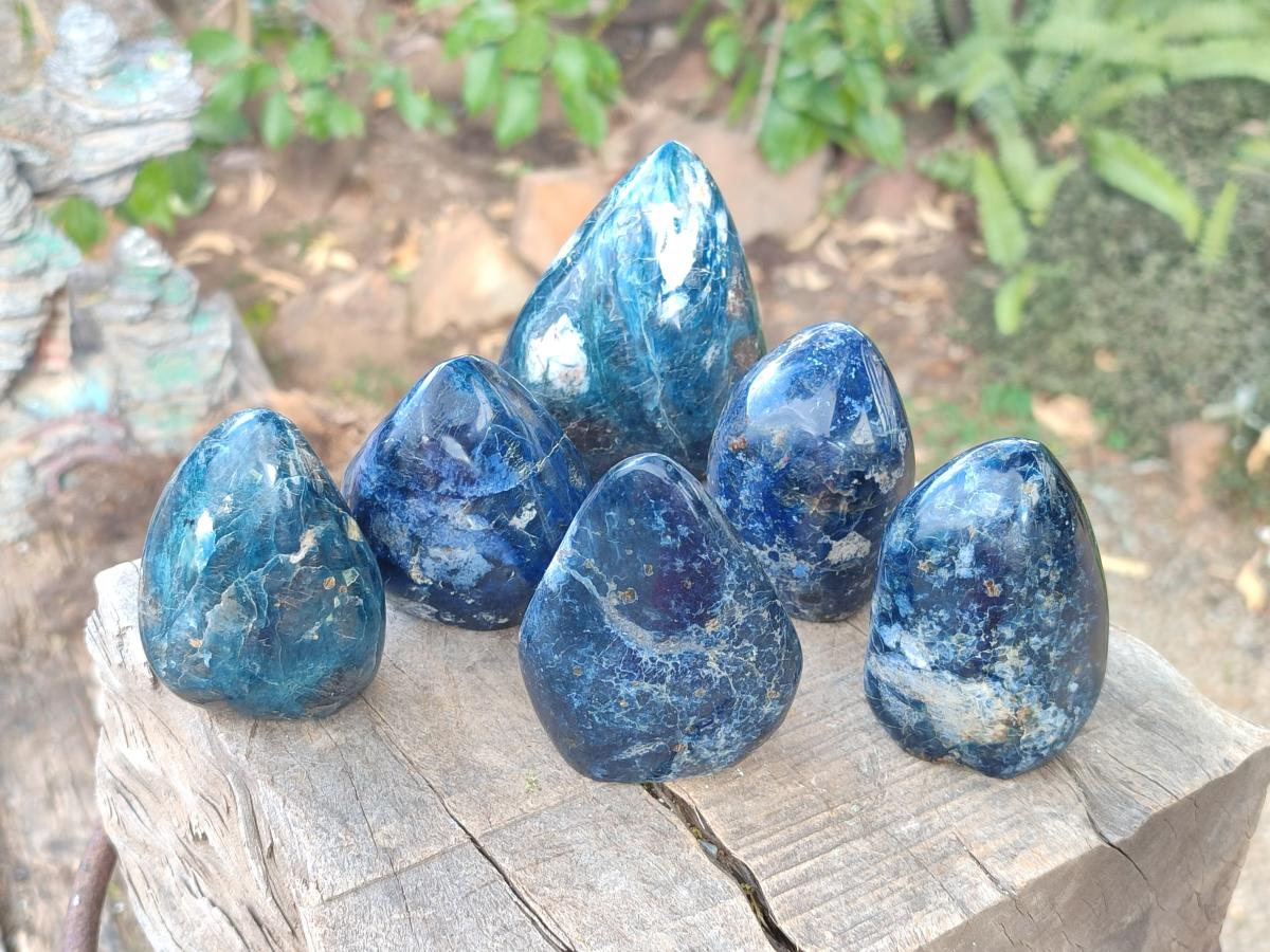 Polished Dumortierite Standing Display Pieces x 6 From Madagascar - Toprock Gemstones and Minerals 