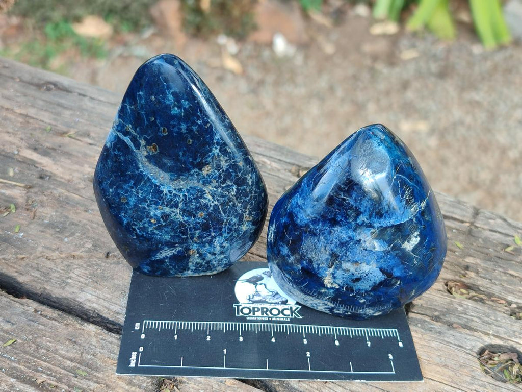 Polished Dumortierite Standing Display Pieces x 6 From Madagascar - Toprock Gemstones and Minerals 