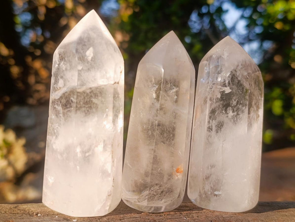 Polished Clear Quartz Display Crystals x 12 From Madagascar - Toprock Gemstones and Minerals 