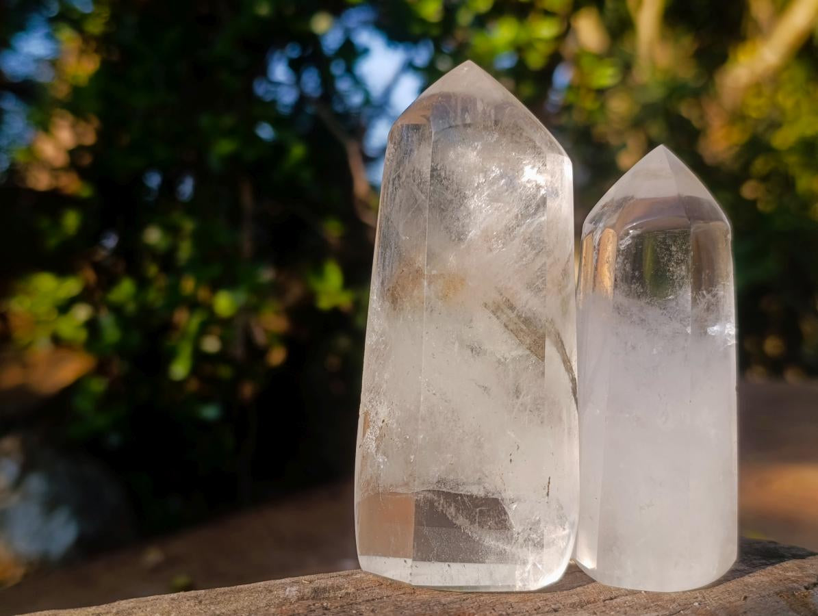 Polished Clear Quartz Display Crystals x 12 From Madagascar - Toprock Gemstones and Minerals 
