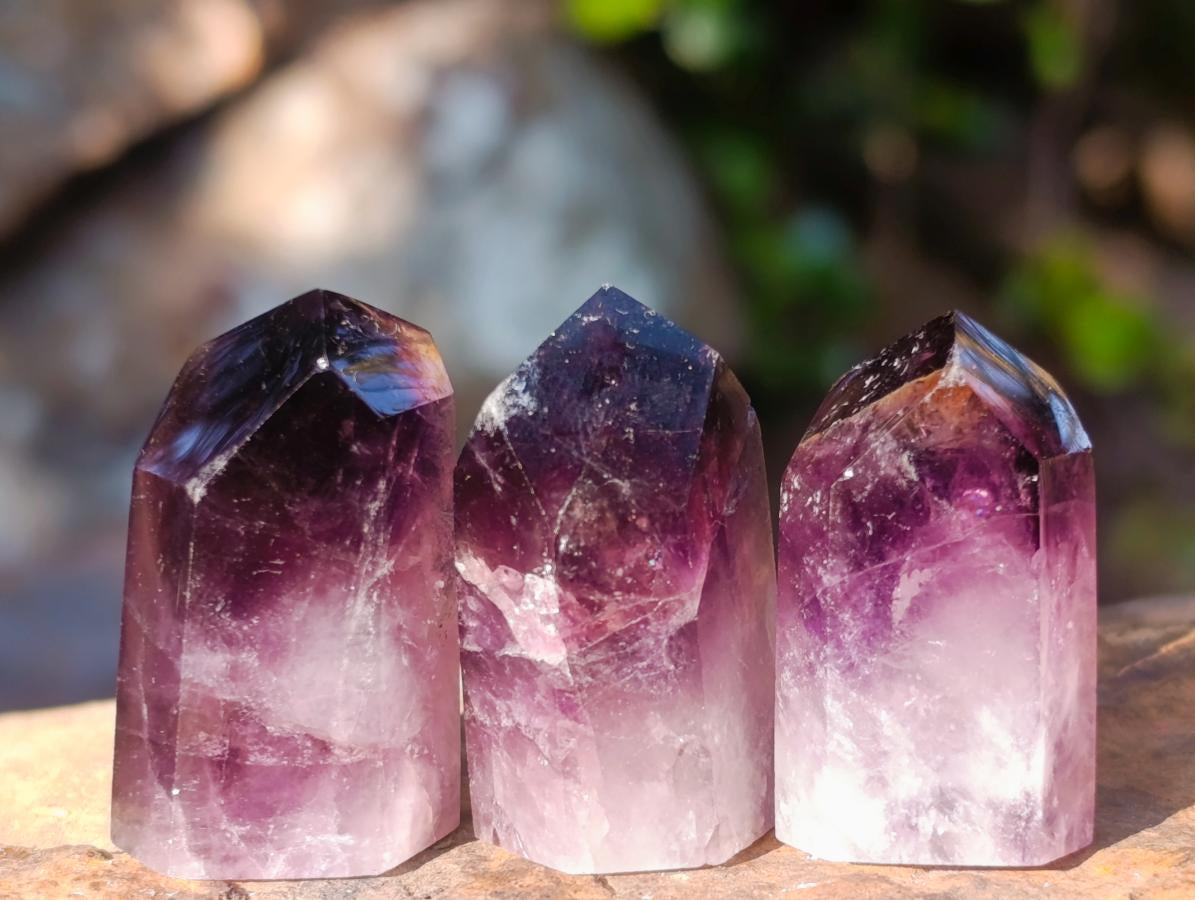 Polished Small Dark Purple Amethyst Crystals x 70 From Akansobe, Madagascar - Toprock Gemstones and Minerals 