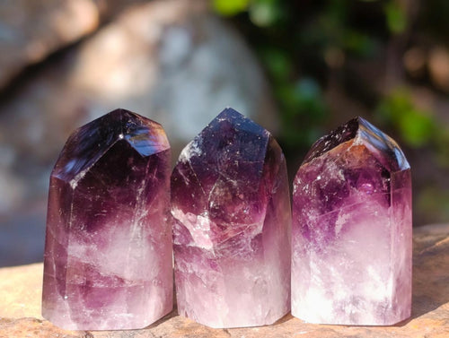 Polished Small Dark Purple Amethyst Crystals x 70 From Akansobe, Madagascar - Toprock Gemstones and Minerals 