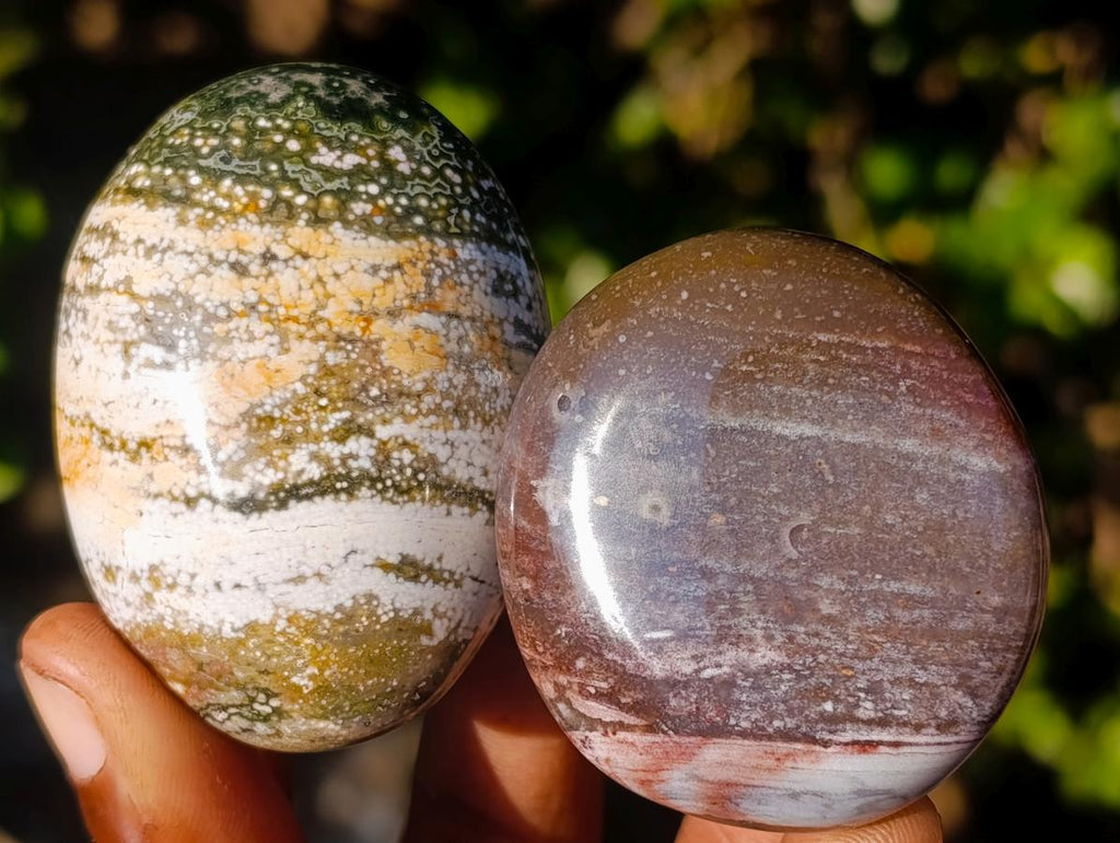 Polished Rare Ocean Jasper Galets x 24 From Northwest Coast, Madagascar - Toprock Gemstones and Minerals 