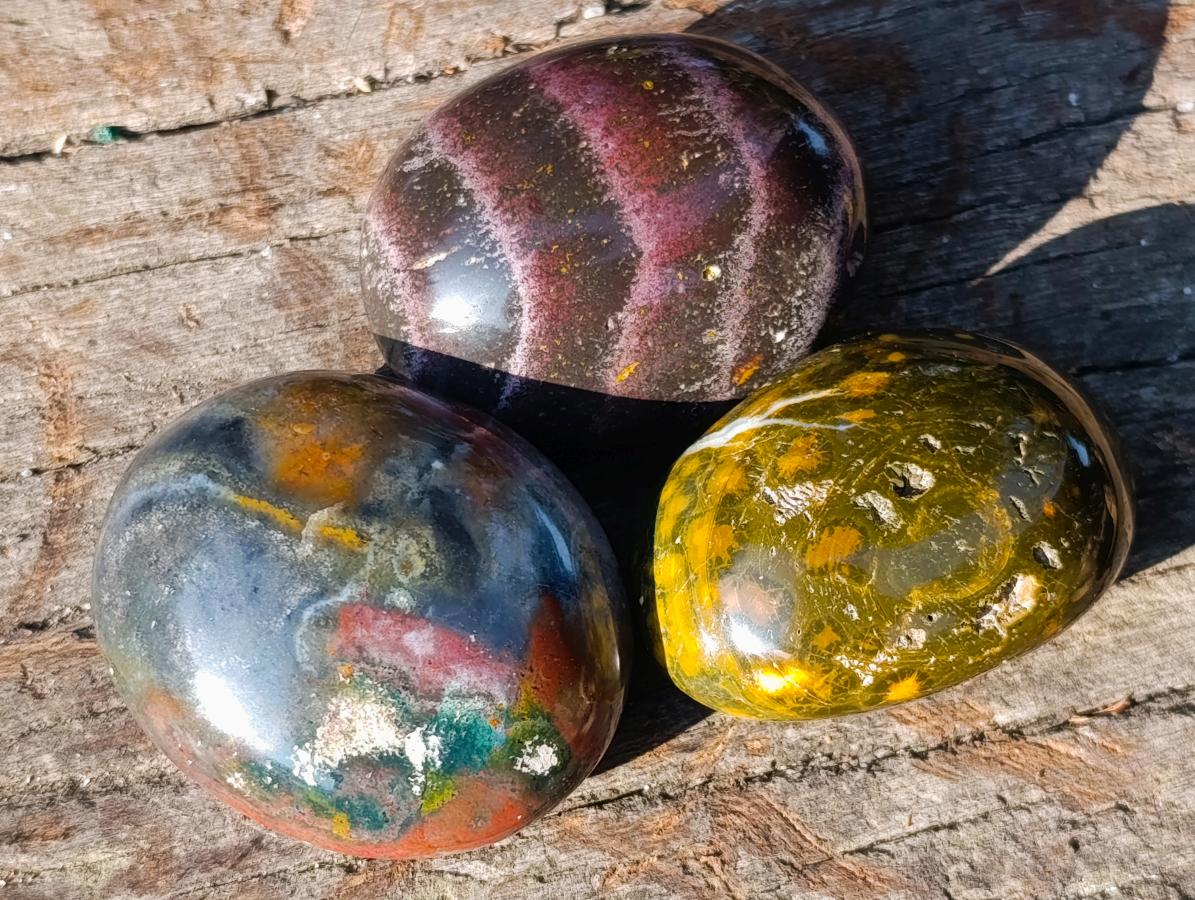 Polished Rare Ocean Jasper Galets x 24 From Northwest Coast, Madagascar - Toprock Gemstones and Minerals 