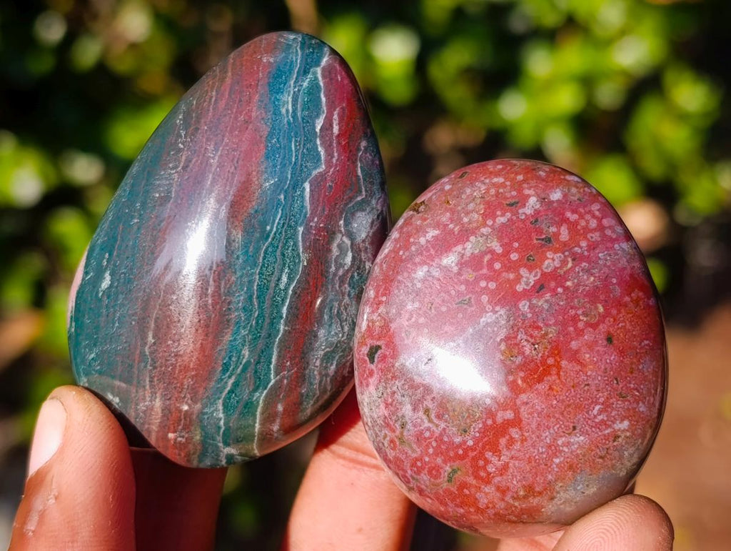 Polished Rare Ocean Jasper Galets x 24 From Northwest Coast, Madagascar - Toprock Gemstones and Minerals 