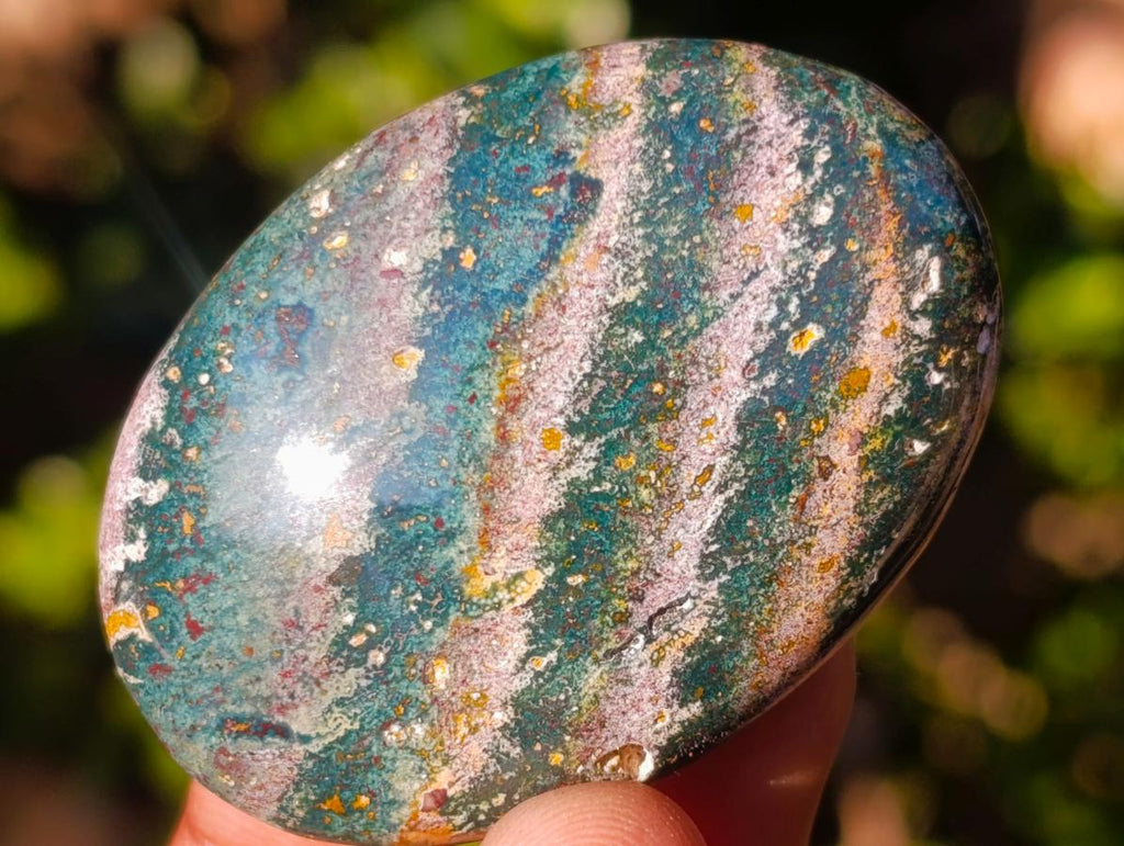 Polished Rare Ocean Jasper Galets x 24 From Northwest Coast, Madagascar - Toprock Gemstones and Minerals 