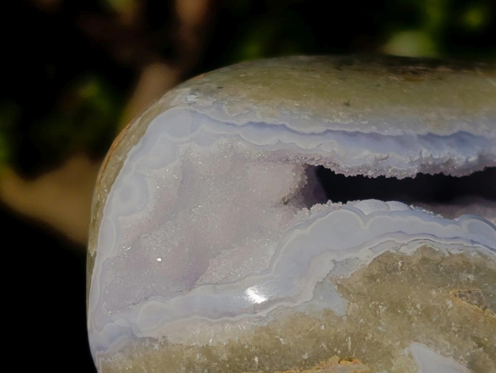 Polished Blue Lace Agate Standing Display Pieces x 6 From Nsanje, Malawi - Toprock Gemstones and Minerals 