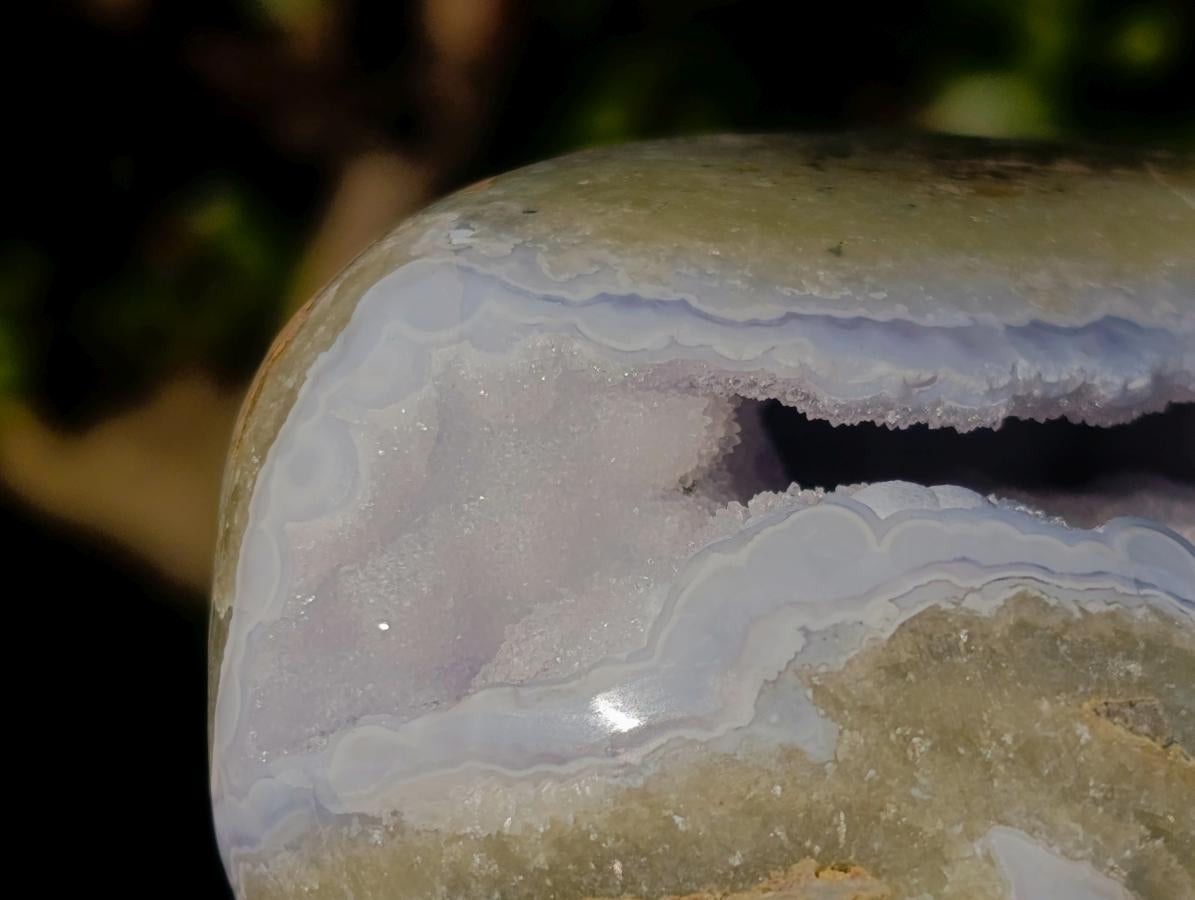 Polished Blue Lace Agate Standing Display Pieces x 6 From Nsanje, Malawi - Toprock Gemstones and Minerals 