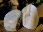 Polished Blue Lace Agate Standing Display Pieces x 6 From Nsanje, Malawi - Toprock Gemstones and Minerals 