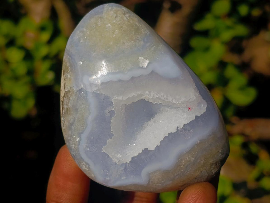 Polished Blue Lace Agate Standing Display Pieces x 6 From Nsanje, Malawi - Toprock Gemstones and Minerals 