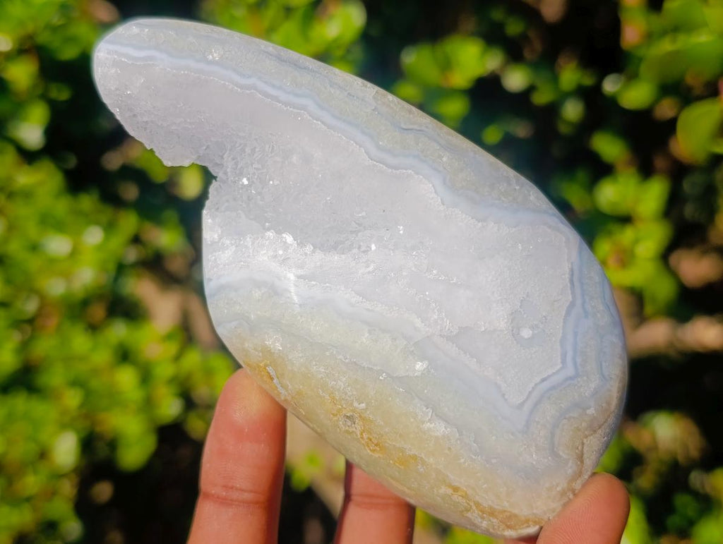 Polished Blue Lace Agate Standing Display Pieces x 6 From Nsanje, Malawi - Toprock Gemstones and Minerals 