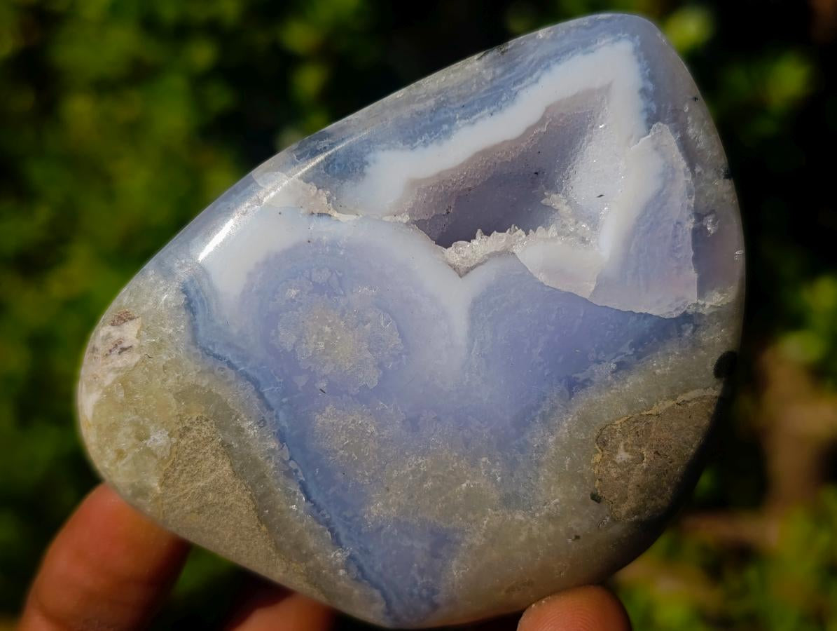 Polished Blue Lace Agate Standing Display Pieces x 6 From Nsanje, Malawi - Toprock Gemstones and Minerals 