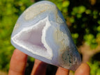 Polished Blue Lace Agate Standing Display Pieces x 6 From Nsanje, Malawi - Toprock Gemstones and Minerals 