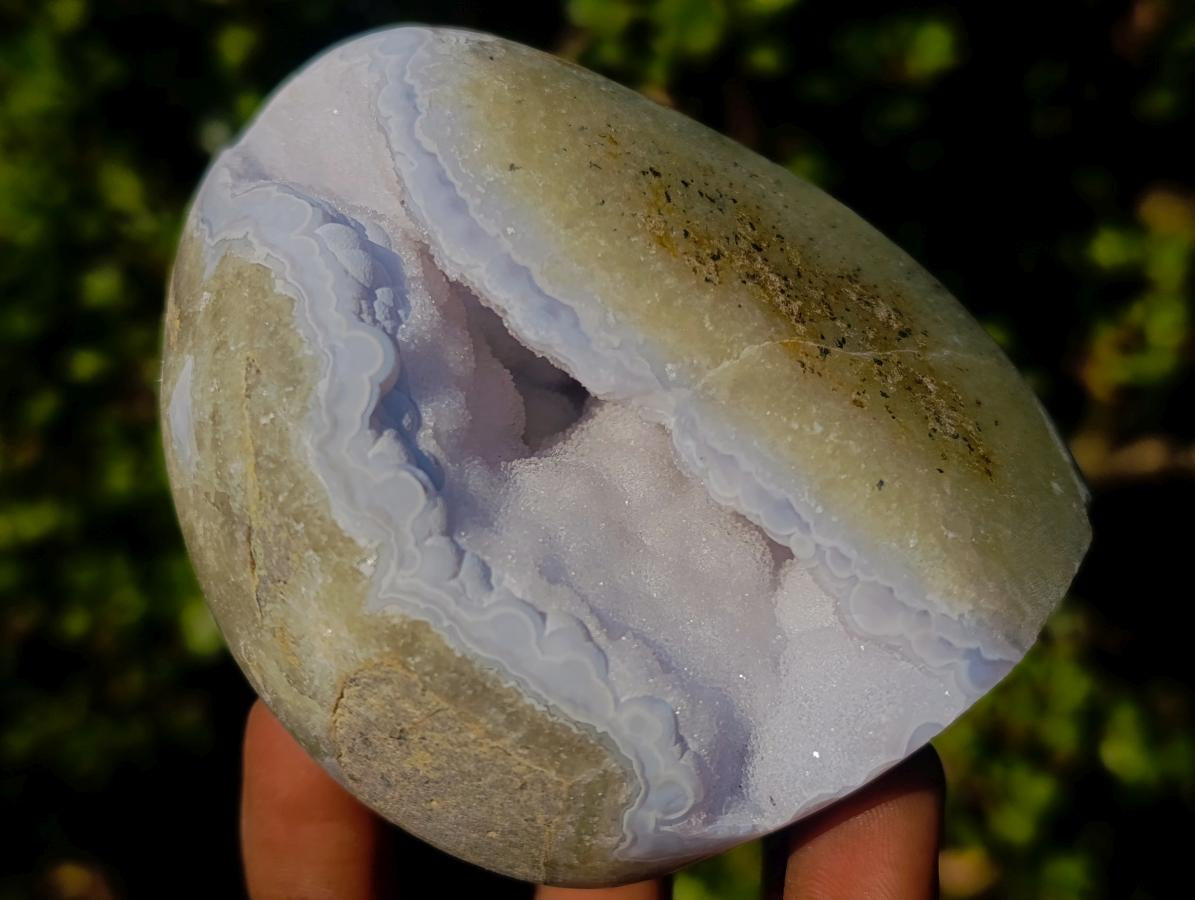 Polished Blue Lace Agate Standing Display Pieces x 6 From Nsanje, Malawi - Toprock Gemstones and Minerals 