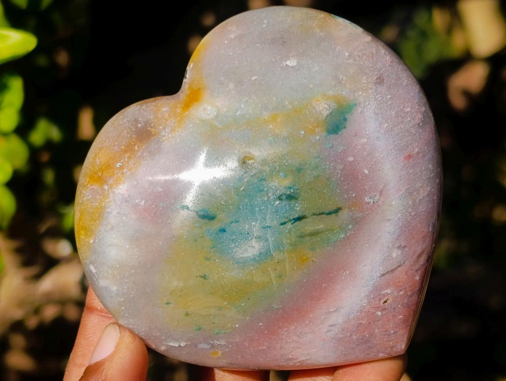 Polished Large Ocean Jasper Hearts x 6 From Northwest Coast, Madagascar - Toprock Gemstones and Minerals 