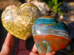 Polished Large Ocean Jasper Hearts x 6 From Northwest Coast, Madagascar - Toprock Gemstones and Minerals 