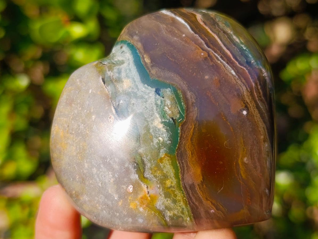 Polished Large Ocean Jasper Hearts x 6 From Northwest Coast, Madagascar - Toprock Gemstones and Minerals 