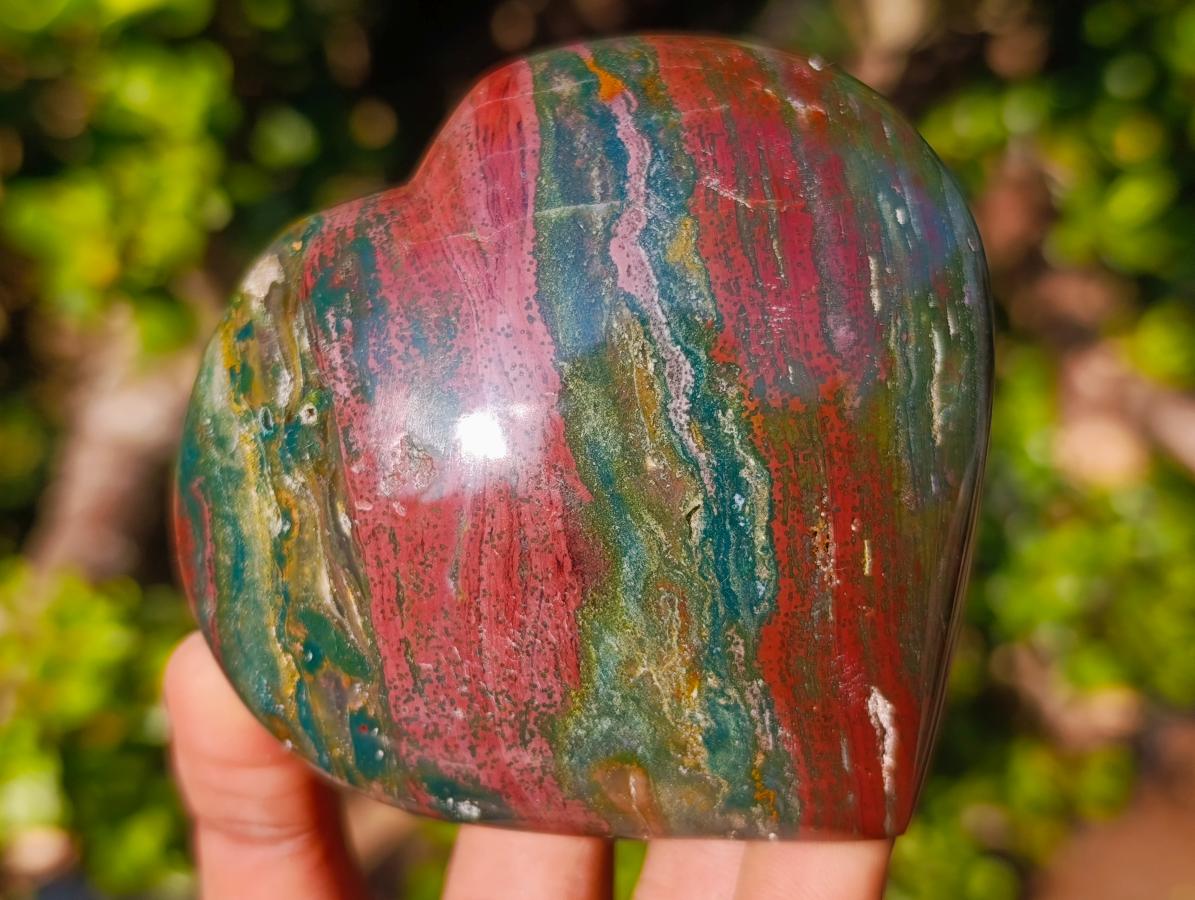 Polished Large Ocean Jasper Hearts x 6 From Northwest Coast, Madagascar - Toprock Gemstones and Minerals 