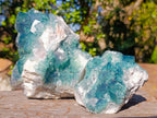 Natural Cabinet Sized Green Cubic Fluorite Specimens x 2 From Mandrosonoro, Madagascar - Toprock Gemstones and Minerals 