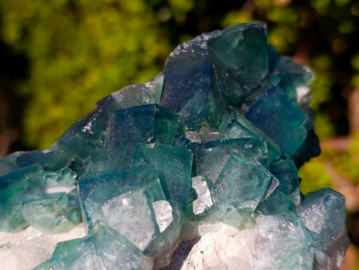 Natural Cabinet Sized Green Cubic Fluorite Specimens x 2 From Mandrosonoro, Madagascar - Toprock Gemstones and Minerals 