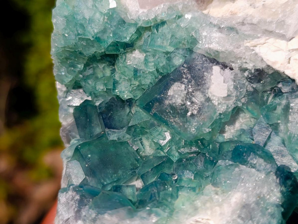 Natural Cabinet Sized Green Cubic Fluorite Specimens x 2 From Mandrosonoro, Madagascar - Toprock Gemstones and Minerals 