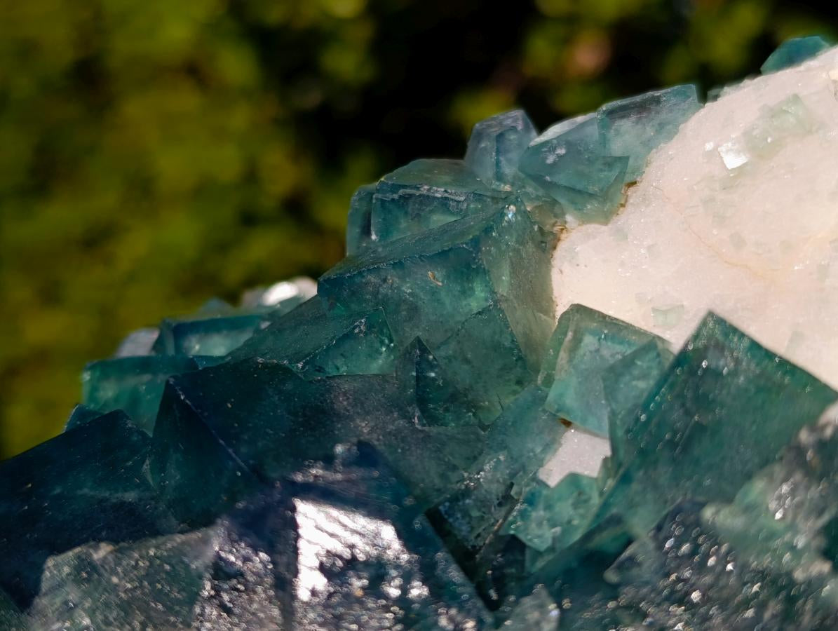 Natural Cabinet Sized Green Cubic Fluorite Specimens x 2 From Mandrosonoro, Madagascar - Toprock Gemstones and Minerals 