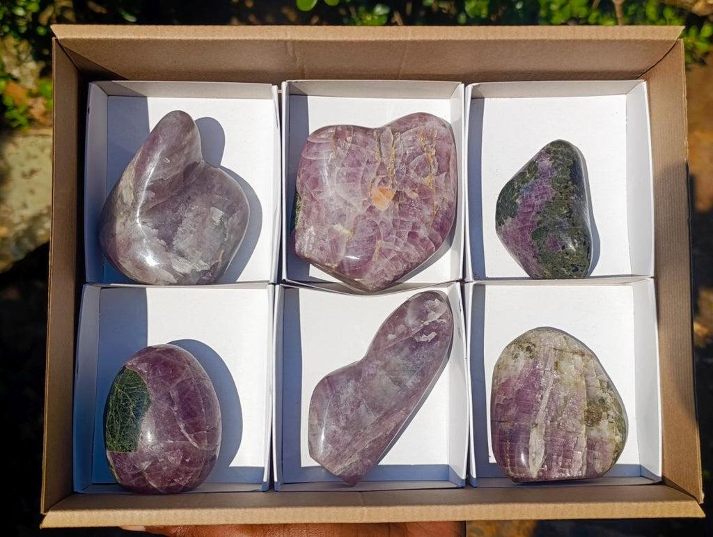 Polished Rare Anhydrite Standing Display Pieces x 6 Tulear, Madagascar - Toprock Gemstones and Minerals 
