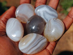 Polished Banded Agate Galets x 24 From Madagascar - Toprock Gemstones and Minerals 