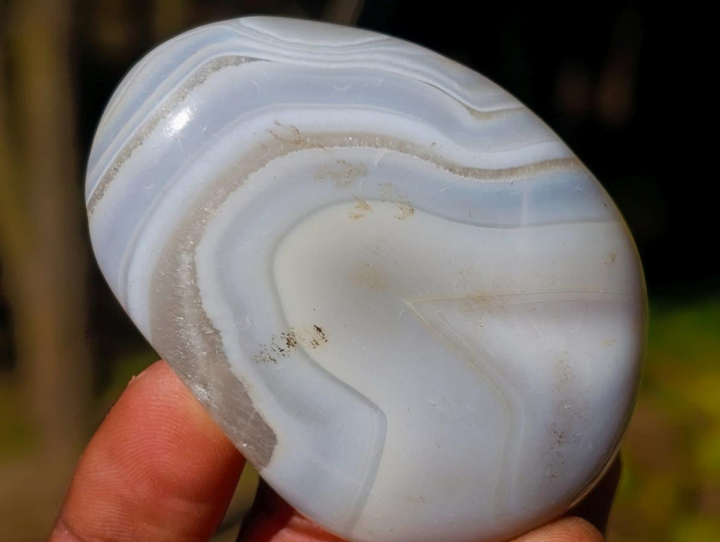 Polished Banded Agate Galets x 24 From Madagascar - Toprock Gemstones and Minerals 