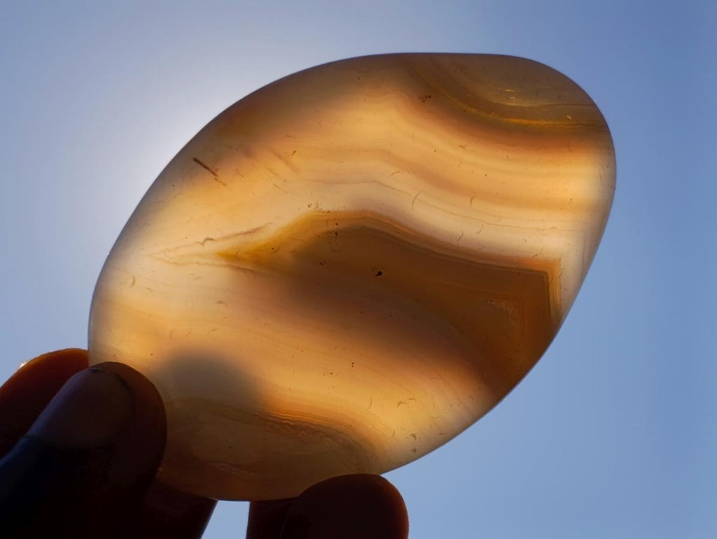 Polished Banded Agate Galets x 24 From Madagascar - Toprock Gemstones and Minerals 