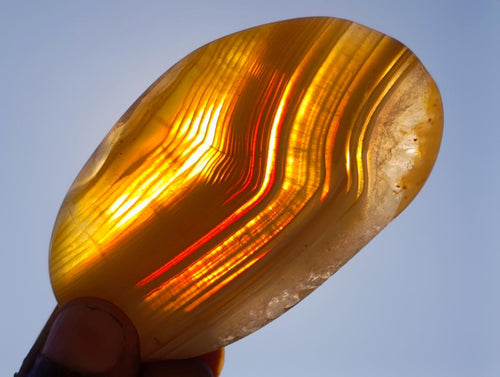 Polished Banded Agate Galets x 24 From Madagascar - Toprock Gemstones and Minerals 