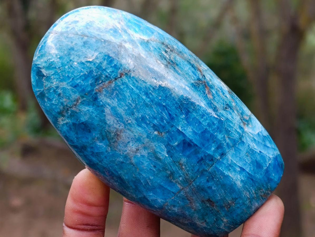 Polished Blue Apatite Standing Display Pieces x 6 From Betroka, Madagascar - Toprock Gemstones and Minerals 