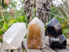 Polished Mixed Quartz Crystals With Inclusions x 3 From Madagascar - Toprock Gemstones and Minerals 