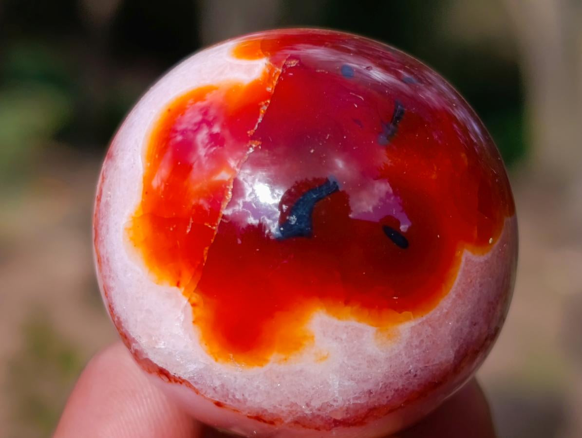Polished Small Carnelian Agate Gemstone Spheres x 20 From Madagascar - Toprock Gemstones and Minerals 
