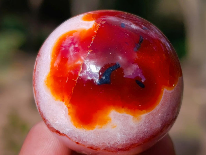 Polished Small Carnelian Agate Gemstone Spheres x 20 From Madagascar - Toprock Gemstones and Minerals 