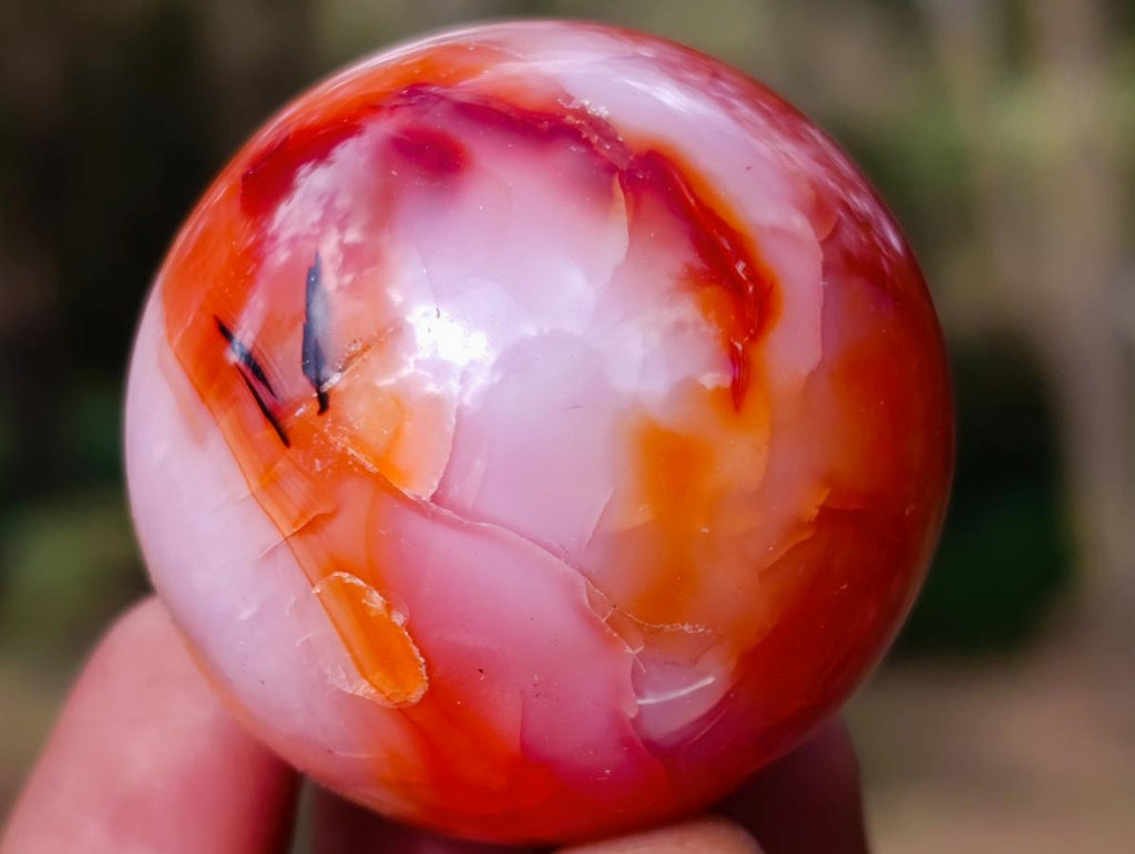 Polished Small Carnelian Agate Gemstone Spheres x 20 From Madagascar - Toprock Gemstones and Minerals 