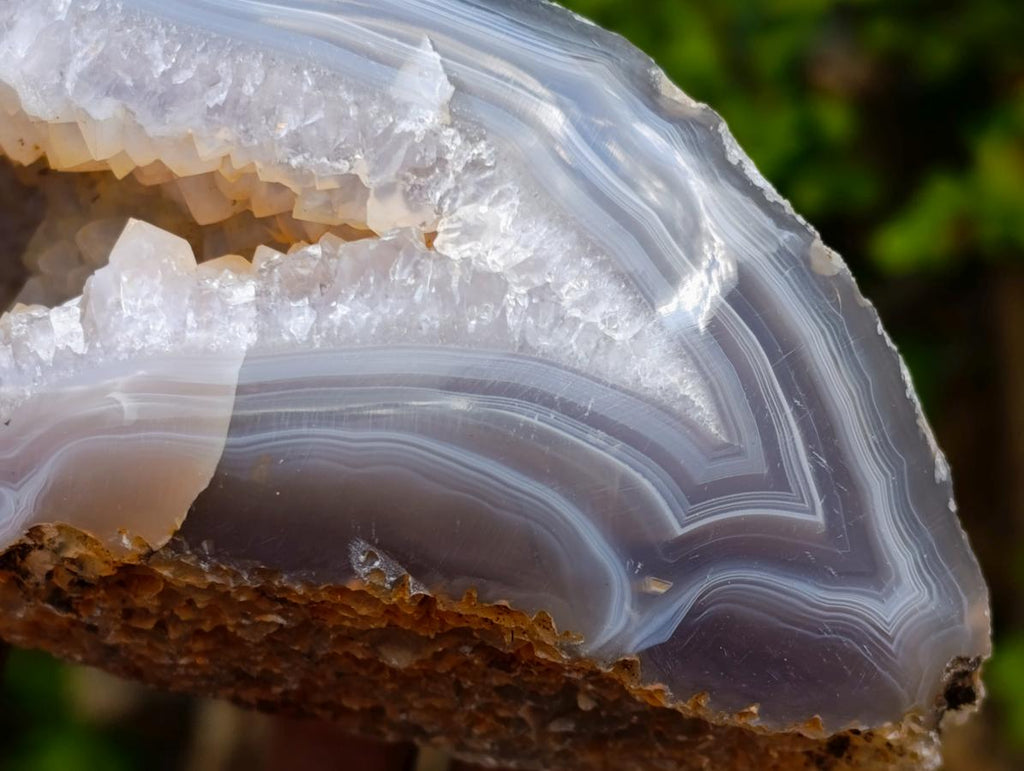 Polished Banded Agate Geodes x 3 From Madagascar - Toprock Gemstones and Minerals 