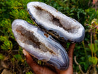 Polished Banded Agate Geodes x 3 From Madagascar - Toprock Gemstones and Minerals 