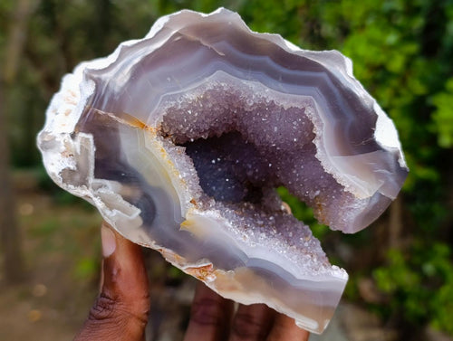 Polished Banded Agate Geodes x 3 From Madagascar - Toprock Gemstones and Minerals 