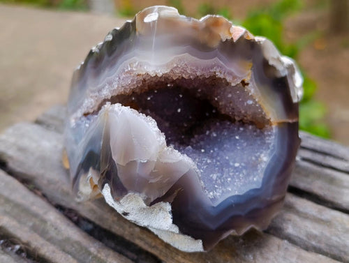 Polished Banded Agate Geodes x 3 From Madagascar - Toprock Gemstones and Minerals 