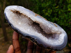 Polished Banded Agate Geodes x 3 From Madagascar - Toprock Gemstones and Minerals 