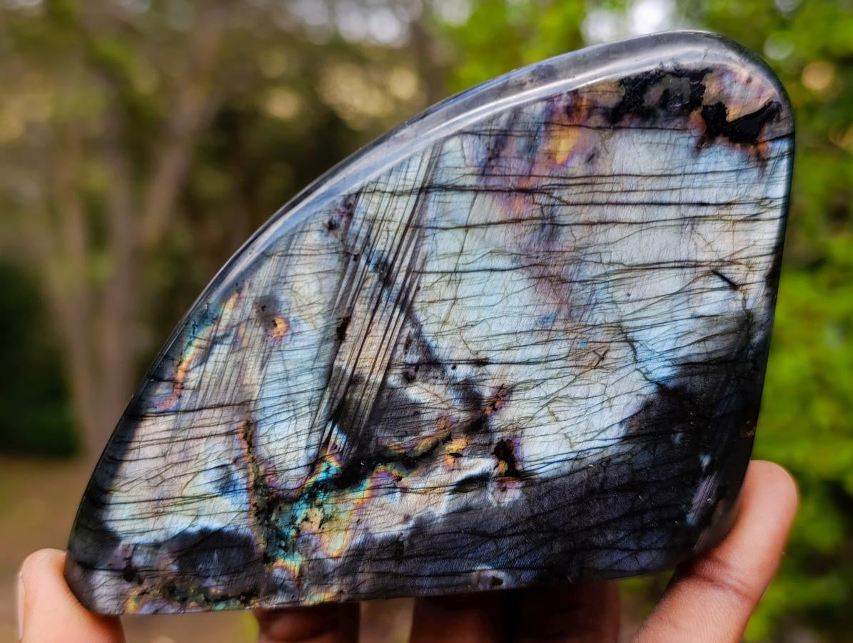 Polished Labradorite Standing Display Pieces x 4 From Madagascar - Toprock Gemstones and Minerals 