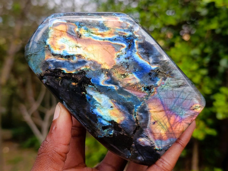 Polished Labradorite Standing Display Pieces x 4 From Madagascar - Toprock Gemstones and Minerals 