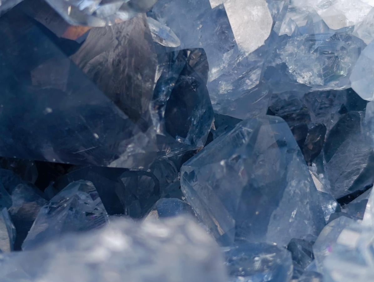 Natural Blue Celestite Specimens x 2 From Sakoany, Madagascar - Toprock Gemstones and Minerals 