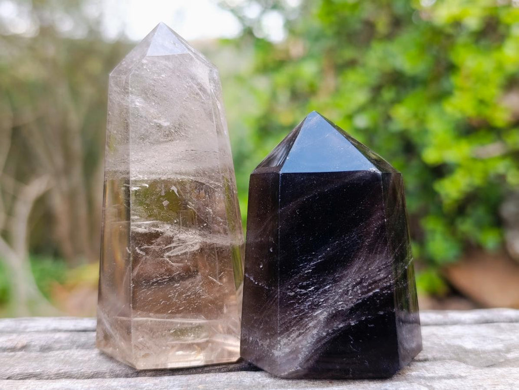 Polished Smokey Quartz Crystals x 6 From Madagascar - Toprock Gemstones and Minerals 
