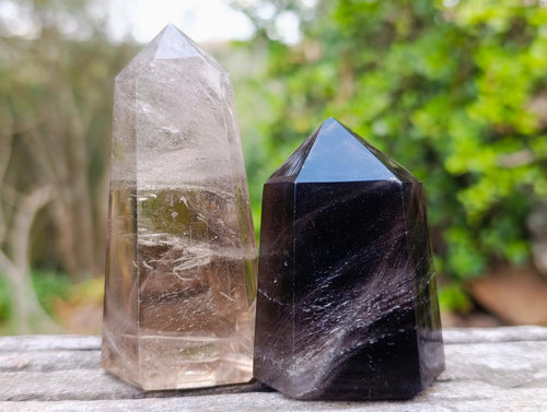 Polished Smokey Quartz Crystals x 6 From Madagascar - Toprock Gemstones and Minerals 