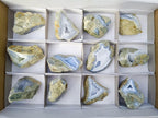 Polished On One Side Blue Lace Agate Geodes x 12 From Nsanje, Malawi - Toprock Gemstones and Minerals 