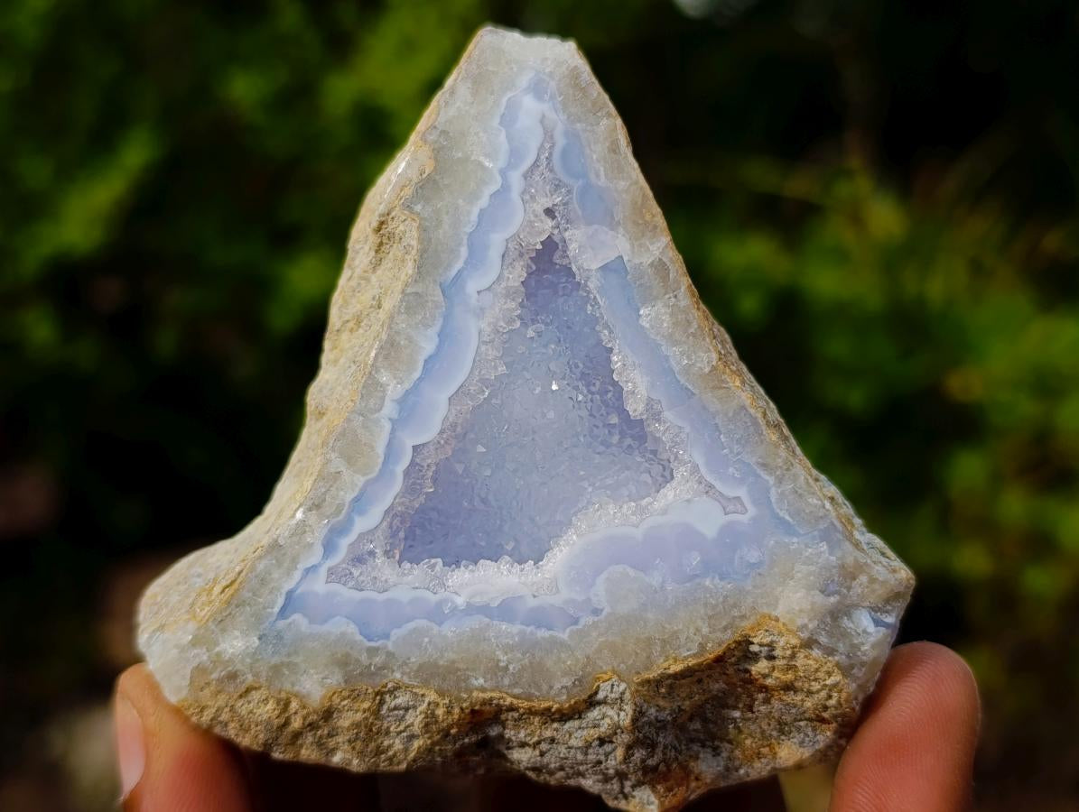 Polished On One Side Blue Lace Agate Geodes x 12 From Nsanje, Malawi - Toprock Gemstones and Minerals 