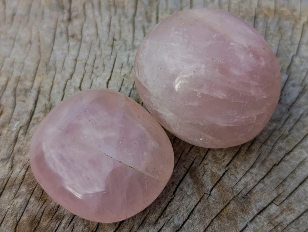 Polished Gemmy Rose Quartz Palm Stones x 35 From Madagascar - Toprock Gemstones and Minerals 